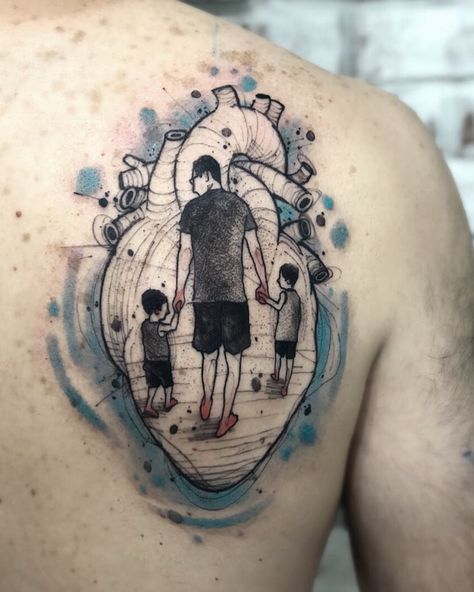 tatuagem pai e filho simples