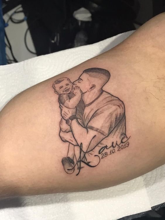 tatuagem pai e filho simples