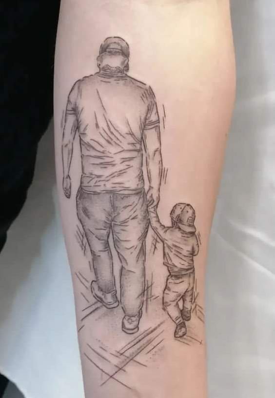 tatuagem pai e filho simples