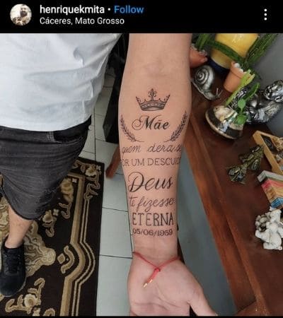 tatuagem pai e mãe masculina vs feminina