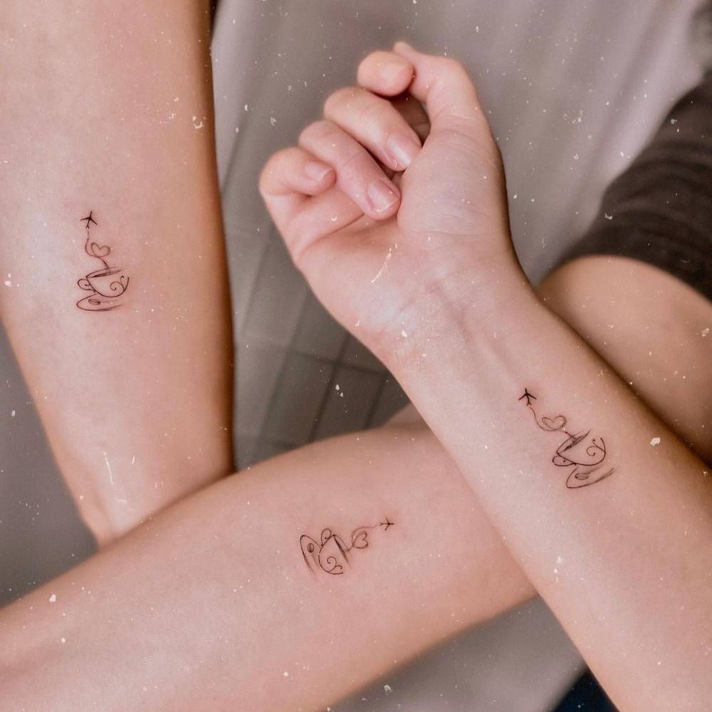 tatuagem de amizade geométrica
