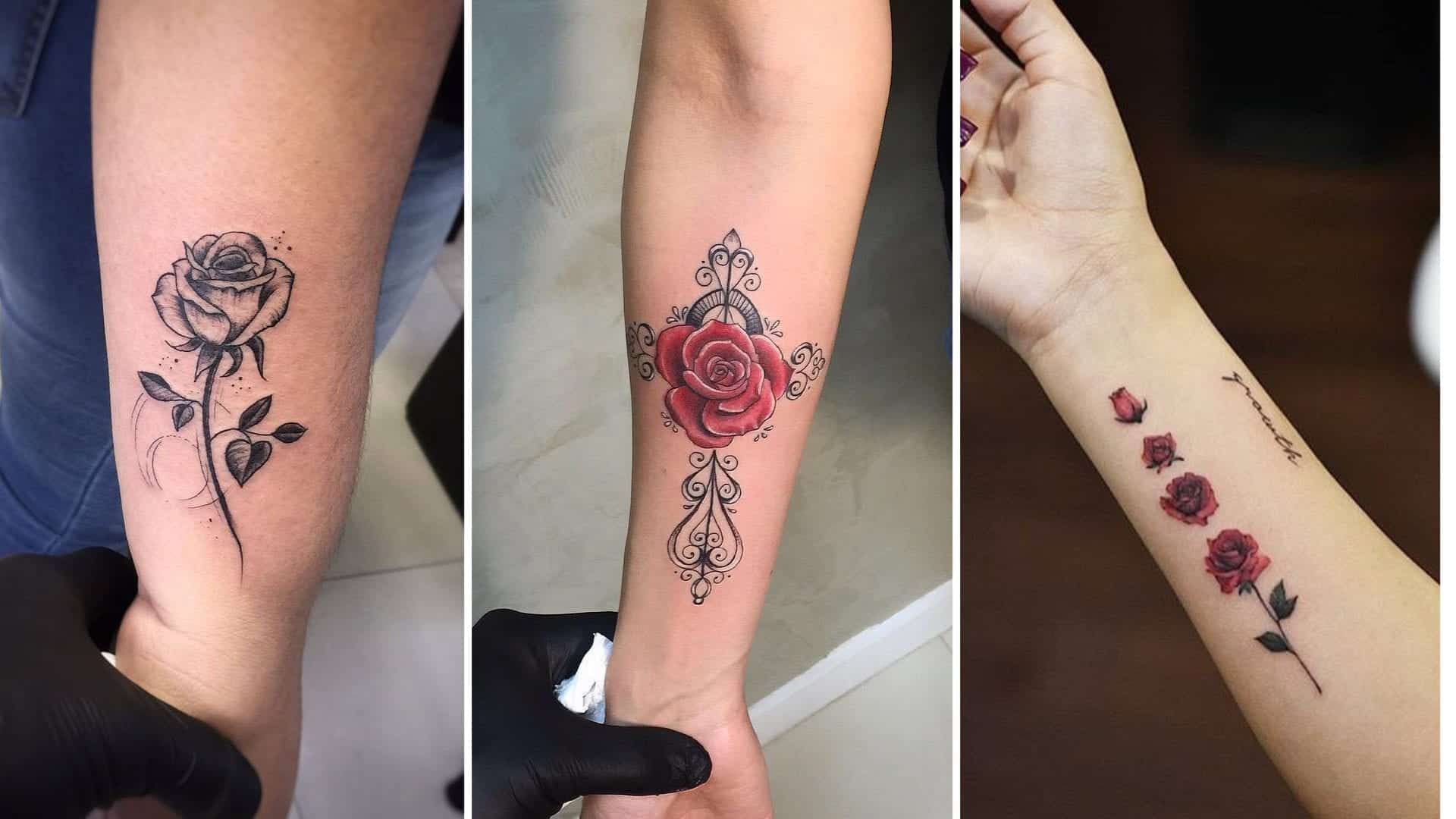 tatuagem fineline ou traço grosso braço feminino