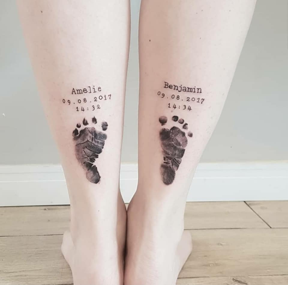 tatuagem de nome de filho vs. desenho