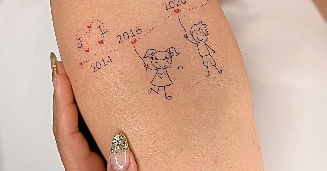 tatuagem para homenagear filhos pequenos