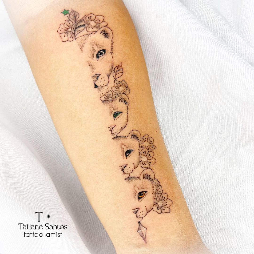 tatuagem para homenagear filhos no antebraço
