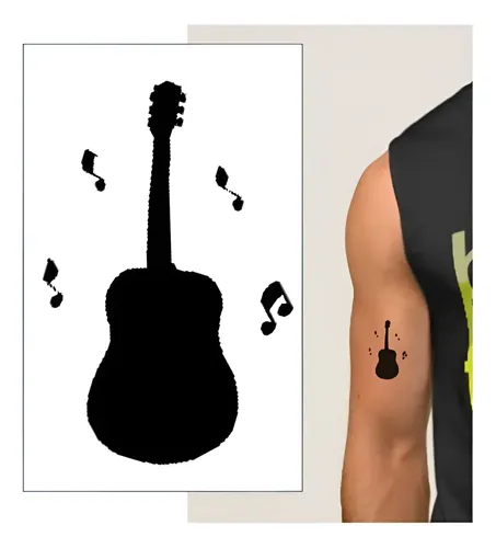 tatuagem de violão masculina