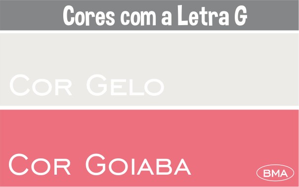 cores que começam com g