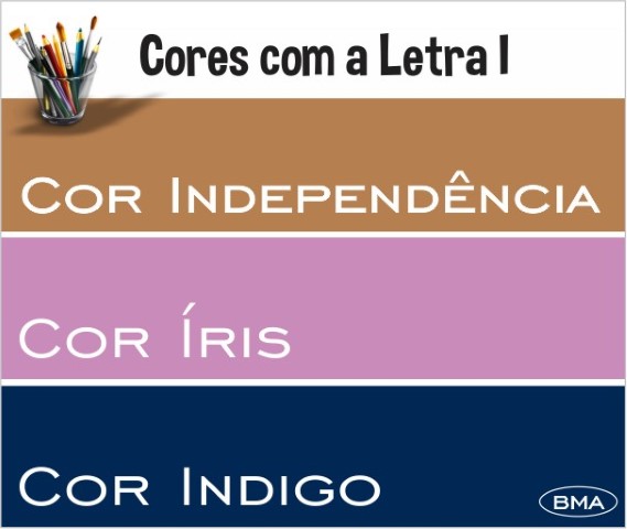 Cores com a letra I para decoração