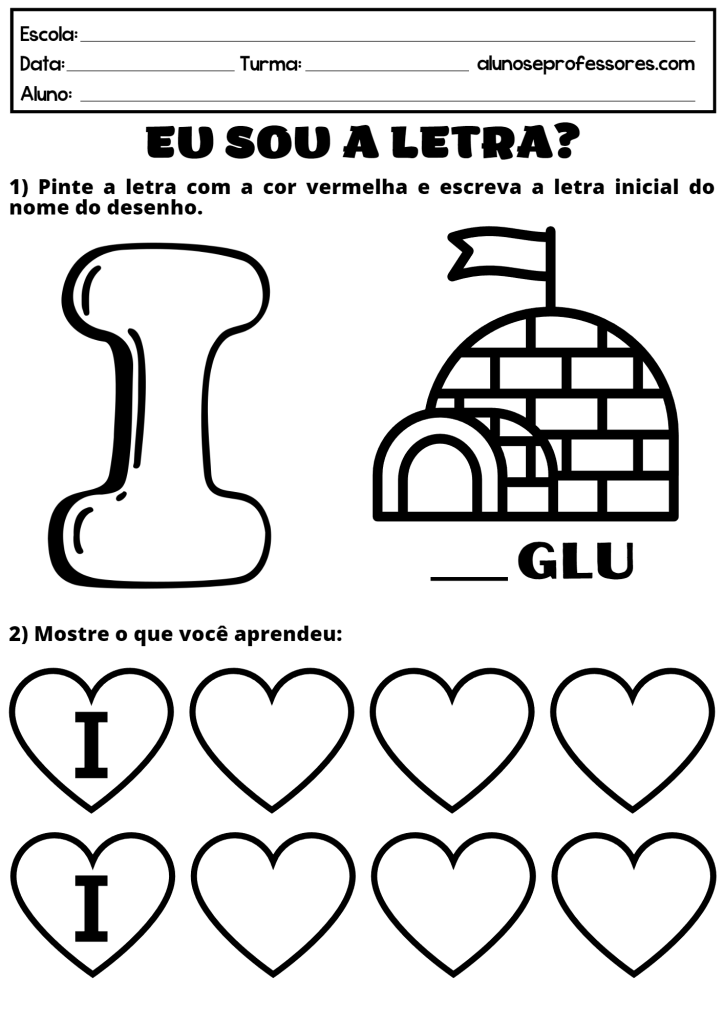 Cores com a letra I para decoração