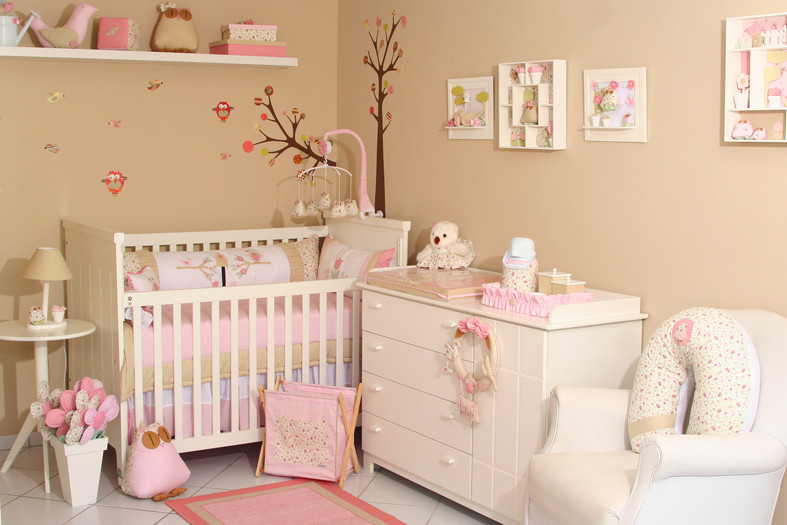cores tendência quarto bebê menina