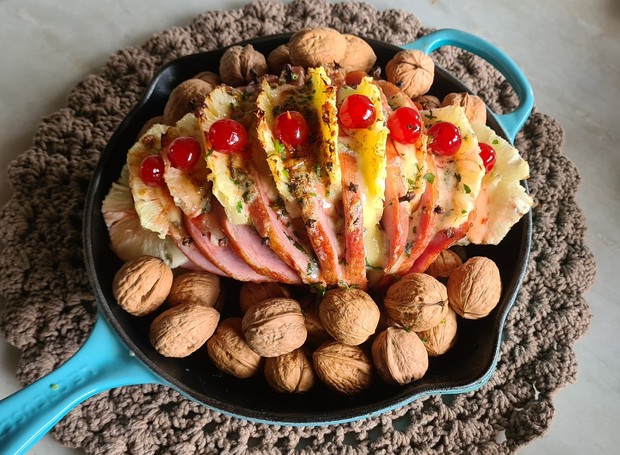 receita tender com abacaxi natalino