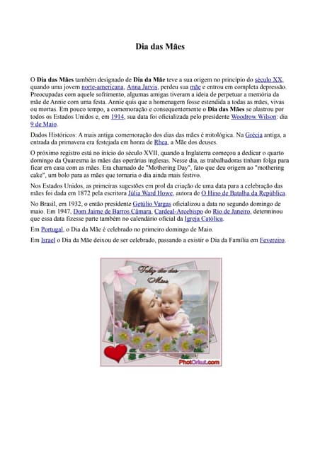 texto para o dia das maes