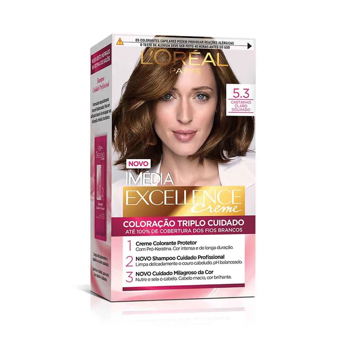 Tinta De Cabelo Castanho Claro Dourado