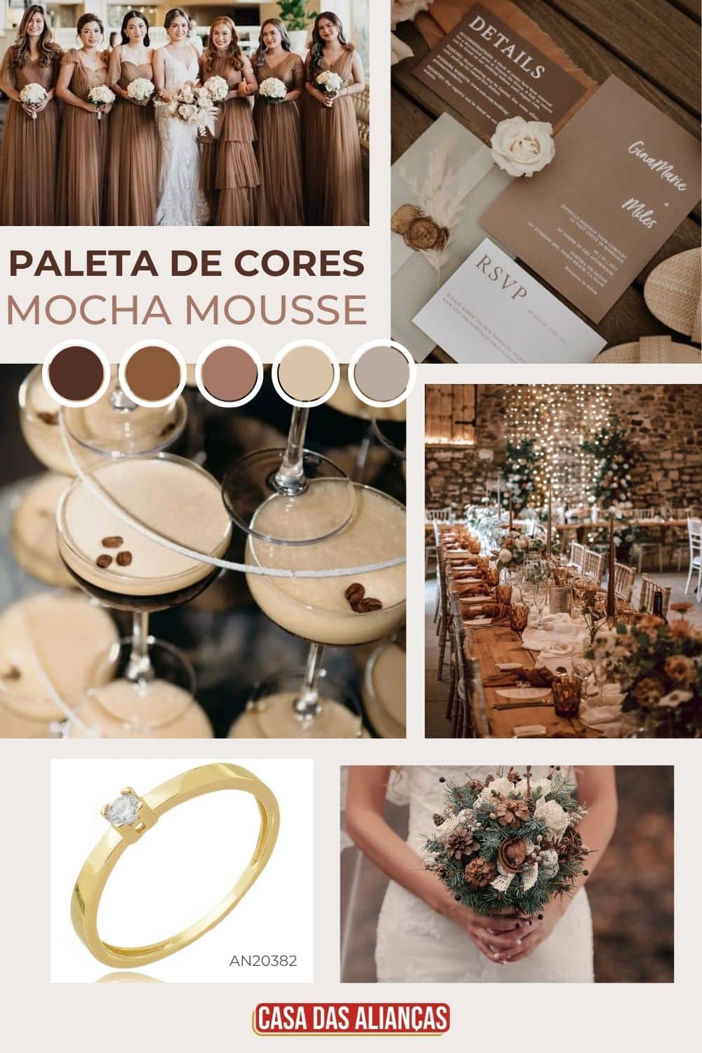 como usar o tom Mocha Mousse em interiores
