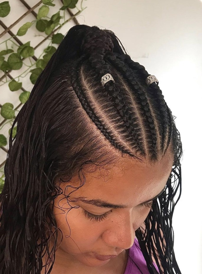 inspiração trança nagô cabelo inteiro feminina