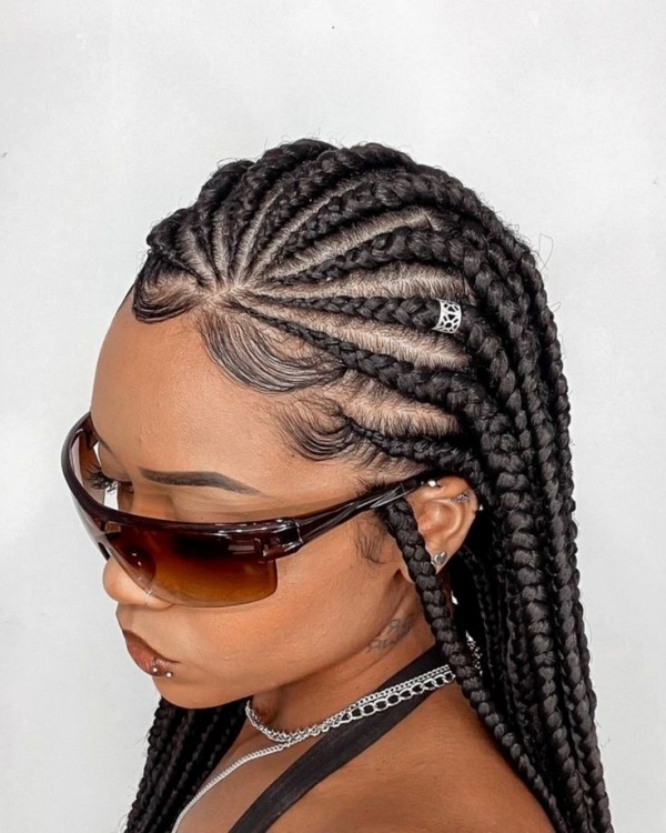 Trança Nagô com box braids