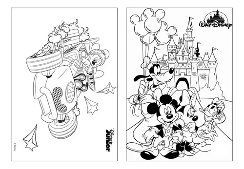 turma do mickey para colorir com giz de cera