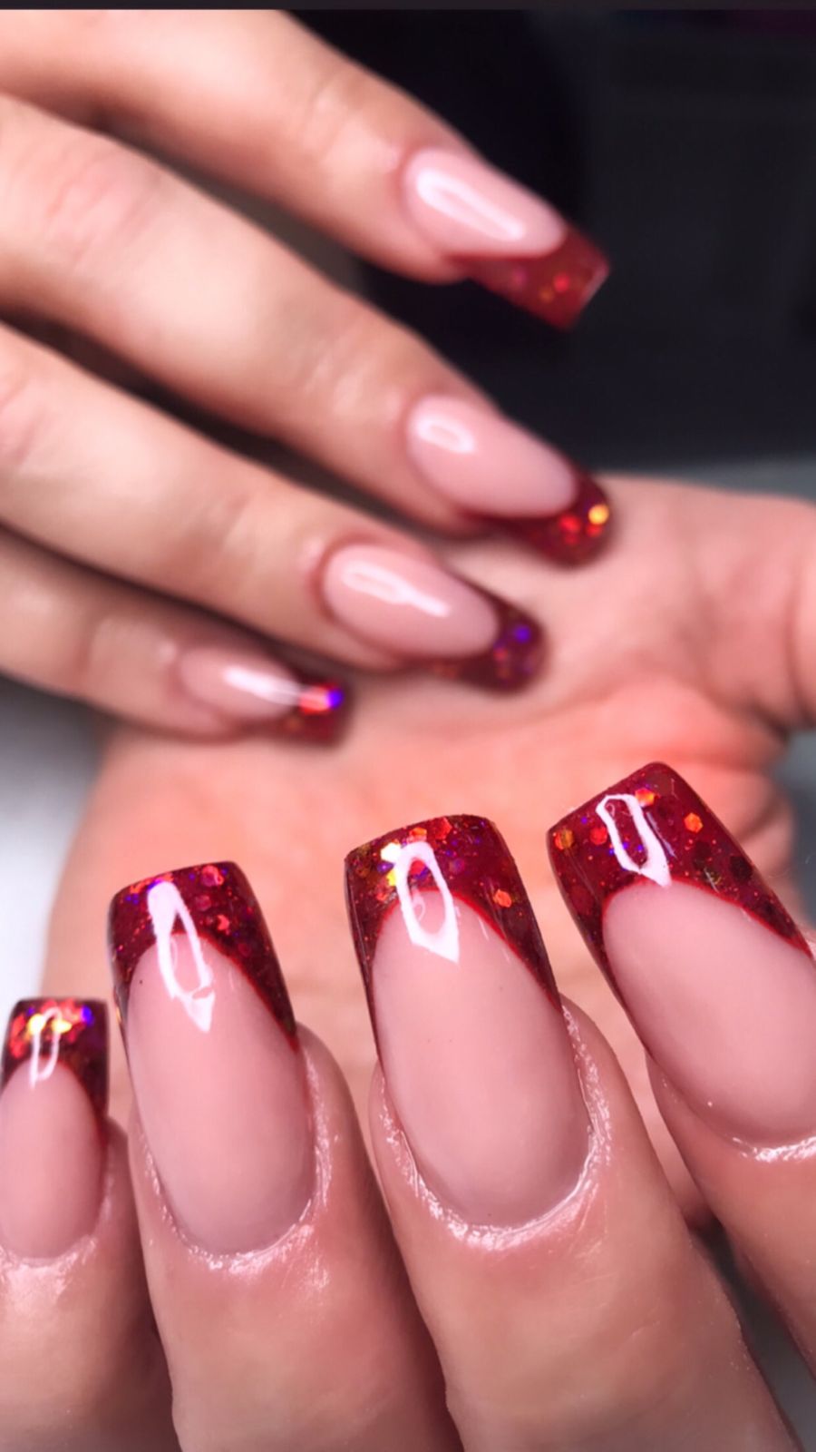 francesinha com glitter e base branca
