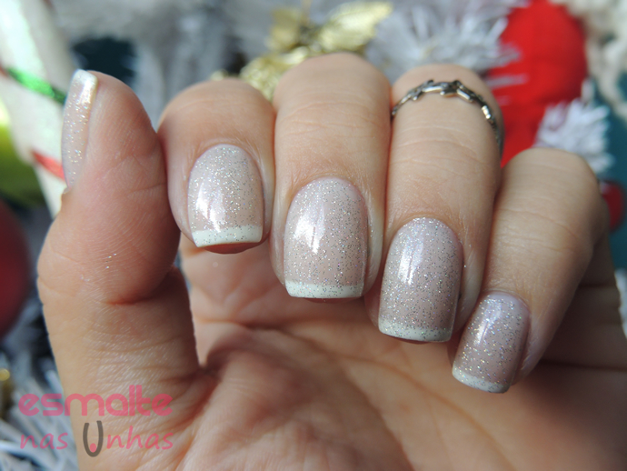 francesinha com glitter prateado