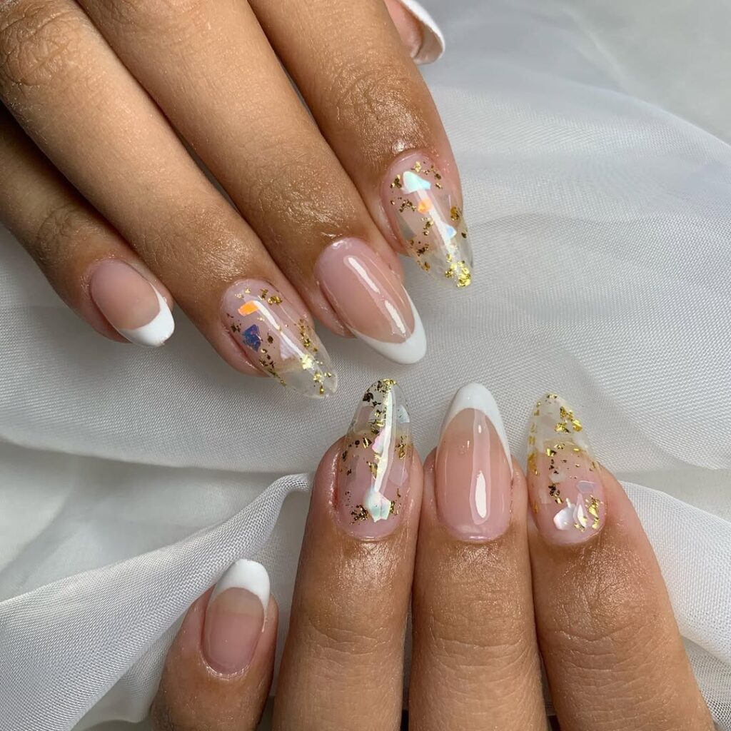 francesinha com glitter holográfico