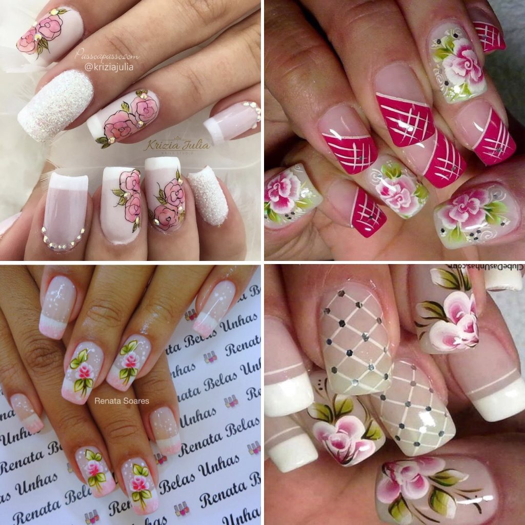 unhas decoradas burgundy