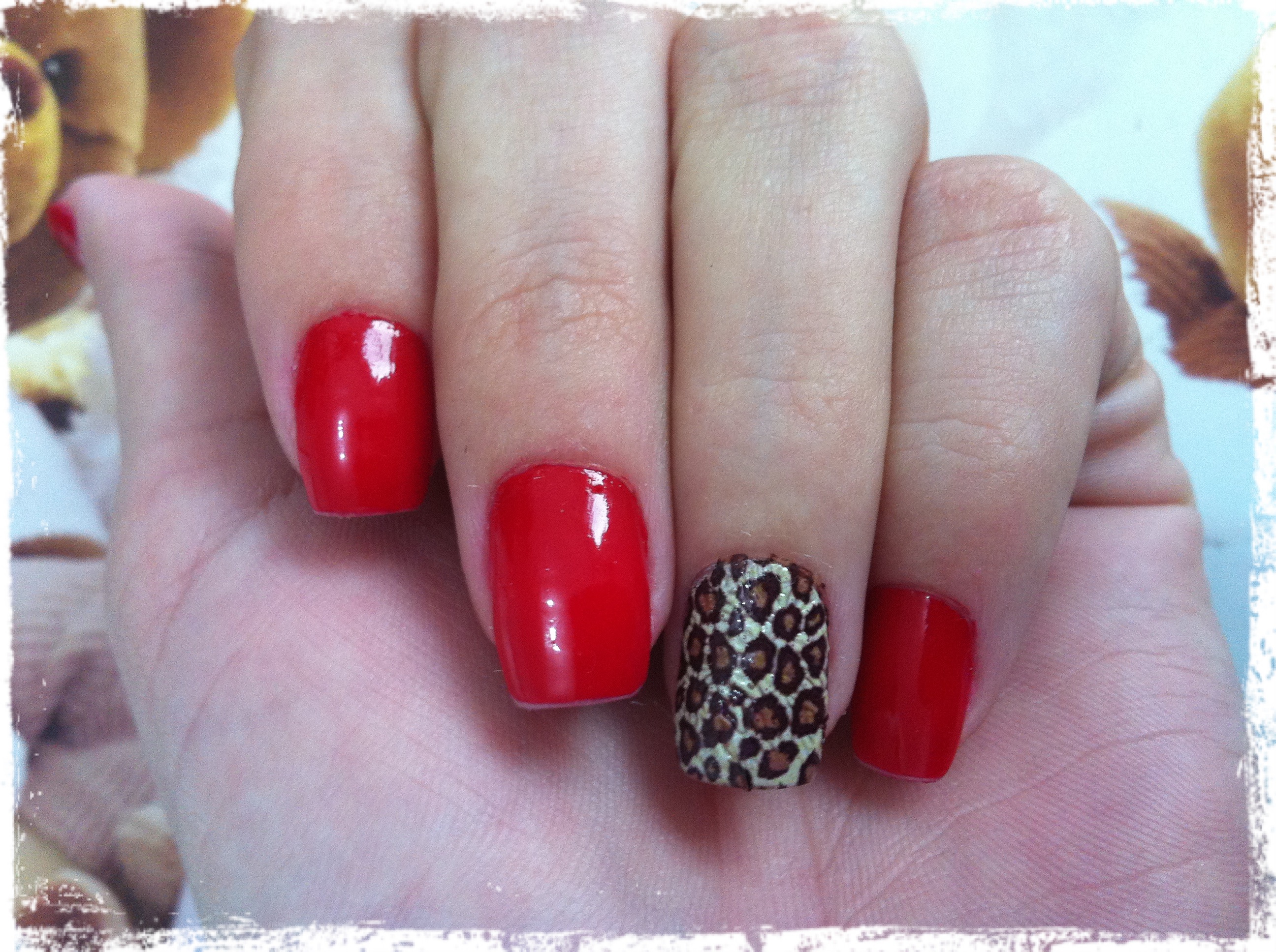 Unha Decorada Oncinha Vermelha