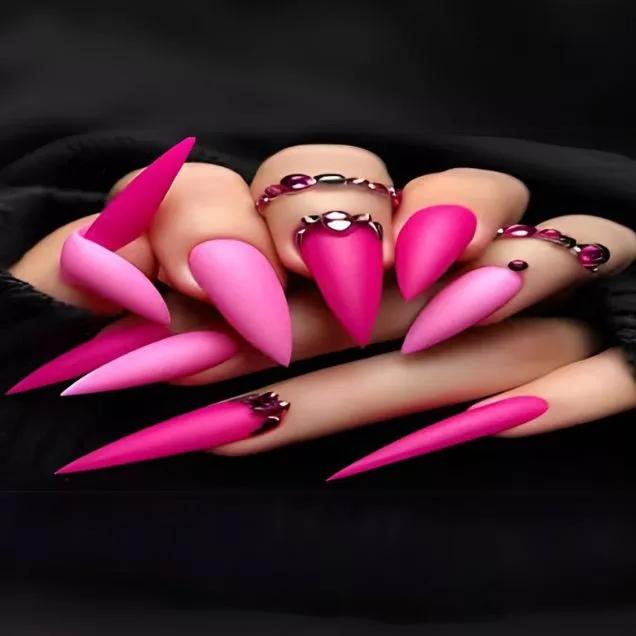 ideias de unhas decoradas rosa para inspiração