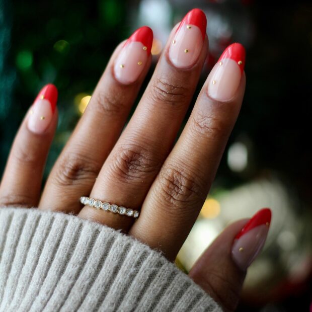 inspiração unha em gel decorada vermelha