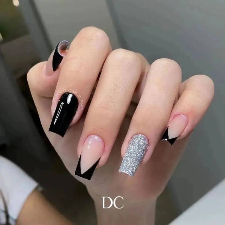 problemas comuns unhas gel preto e branco