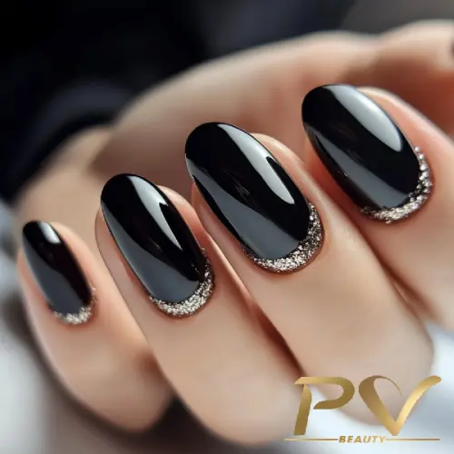 unha gel preto e branco fosca ou brilhante