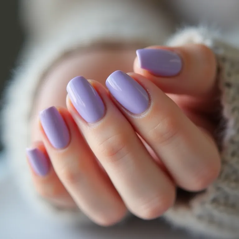 Unha Lilas Com Branco