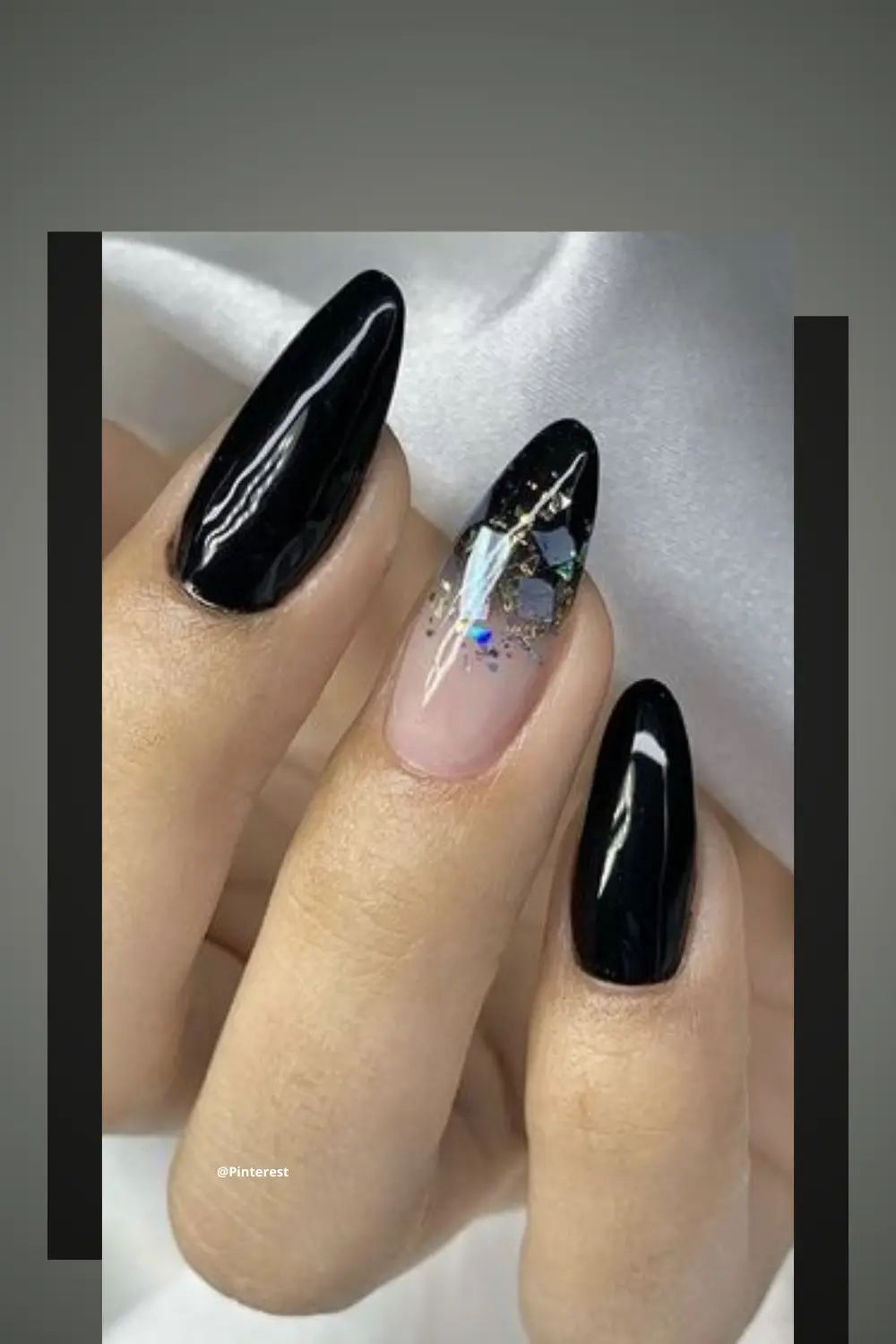 unha preta em gel fosca