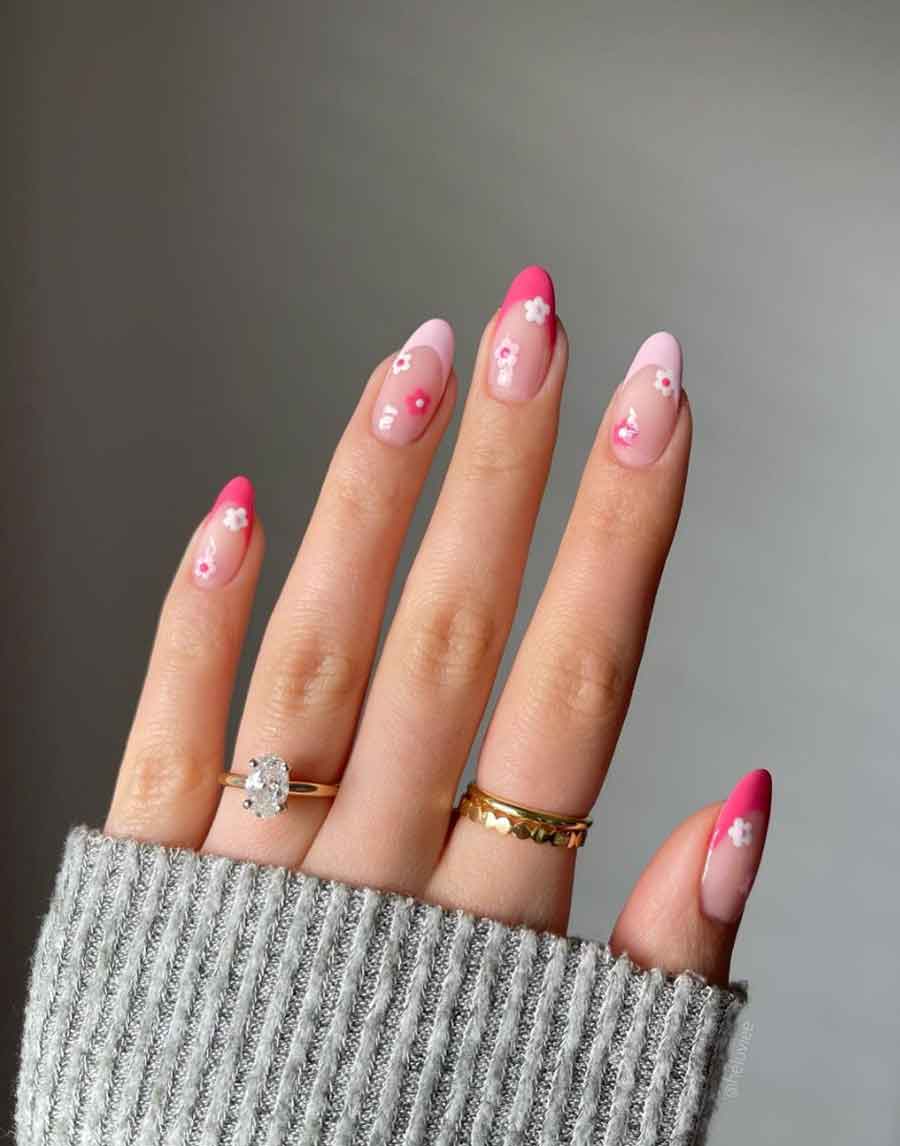 inspiração unha rosa simples para casamento