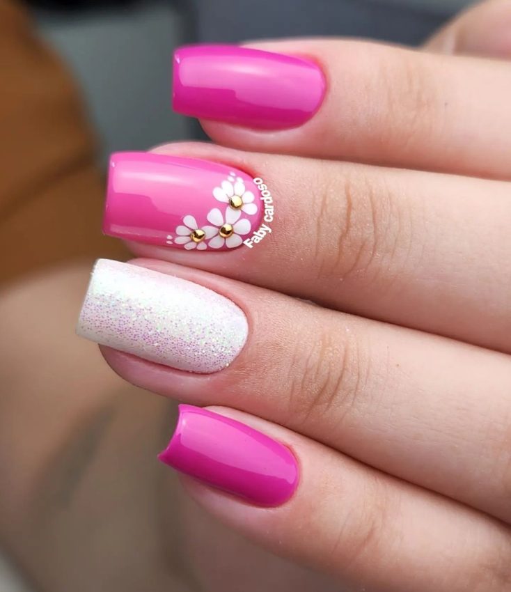 unha rosa simples vs unha rosa decorada qual escolher