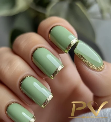 inspirações de unhas verde escuro para festas