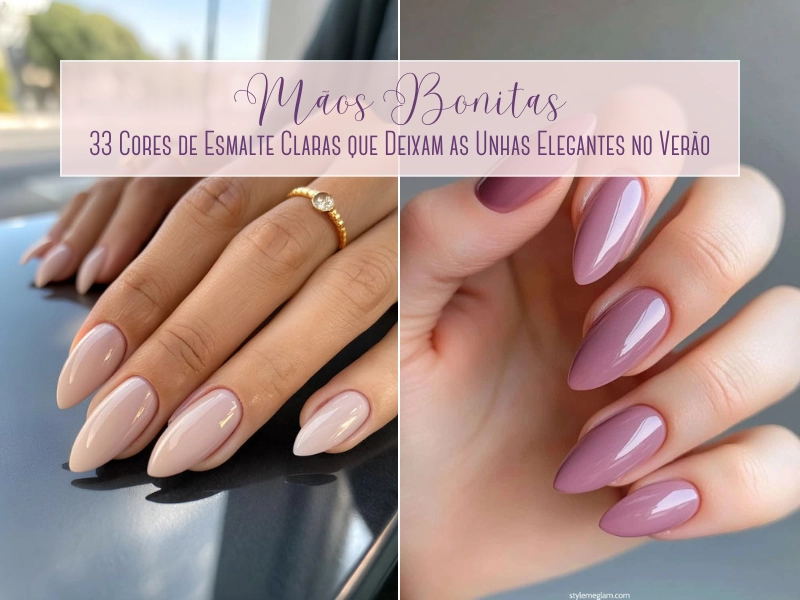 unhas claras e delicadas