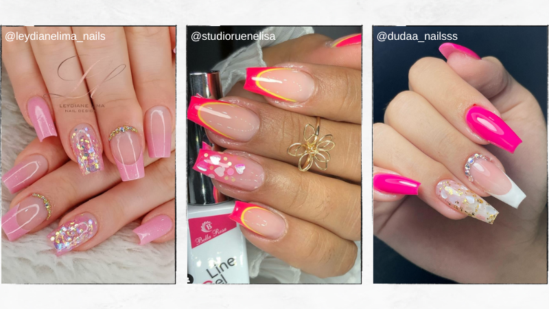 Unhas Decorada De Rosa