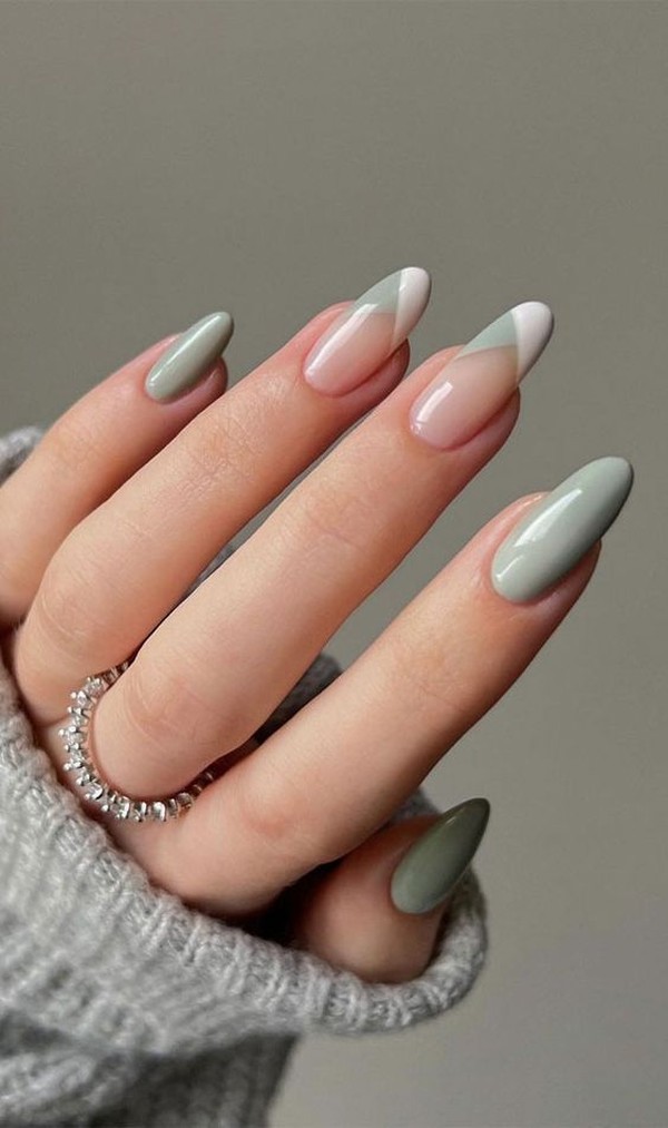 unhas almond degradê