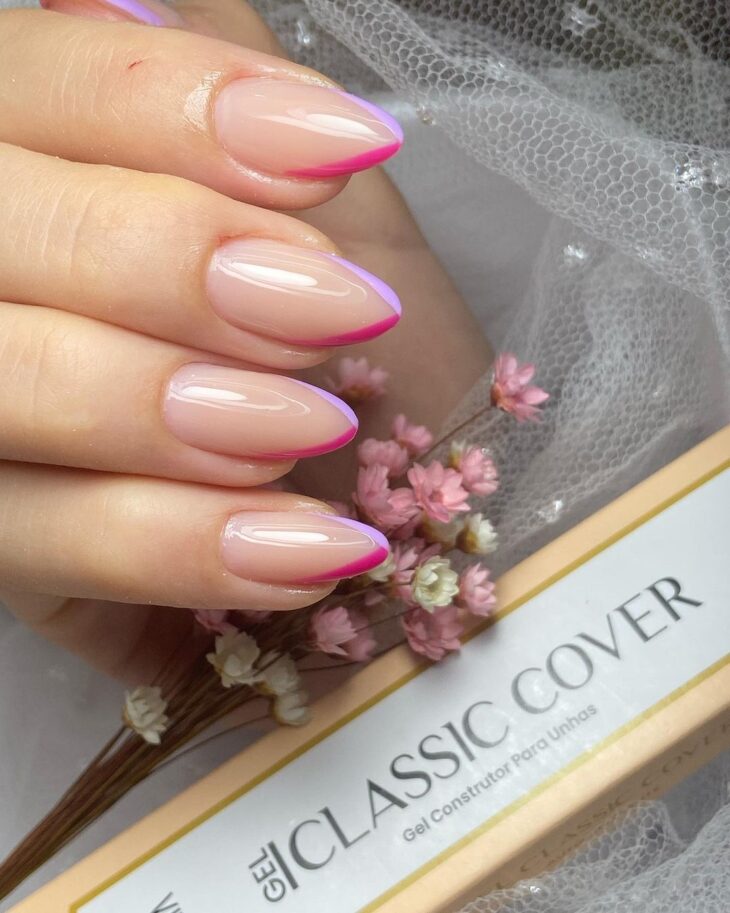 unhas almond para festas