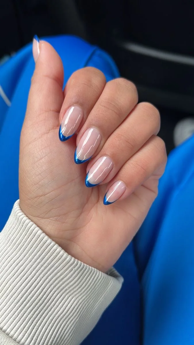 unhas decoradas azul turquesa