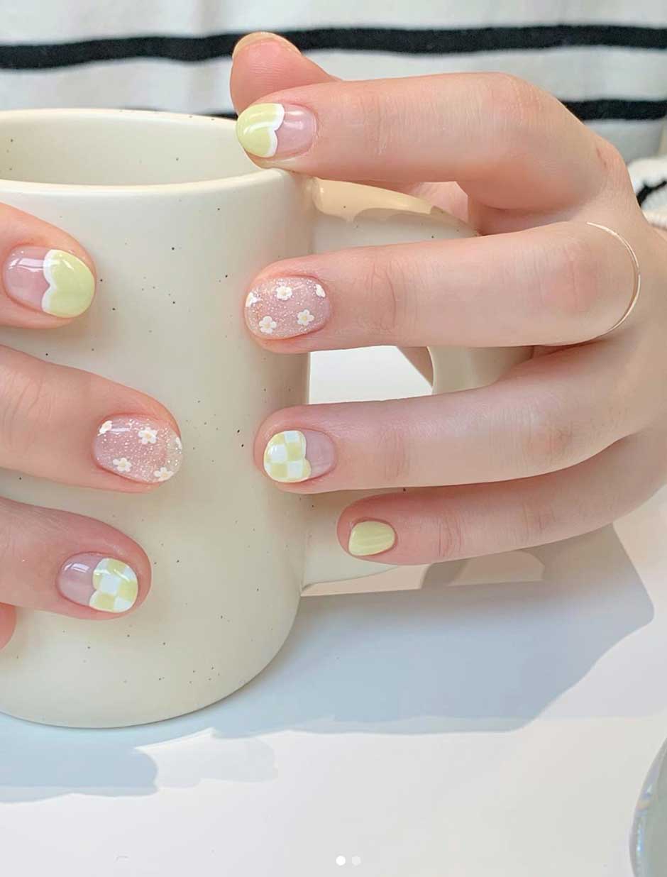 unhas curtas decoradas vs unhas longas decoradas