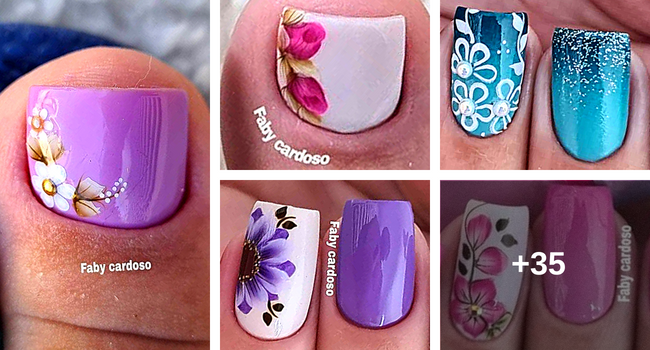 unhas de gel flores encapsuladas tutorial