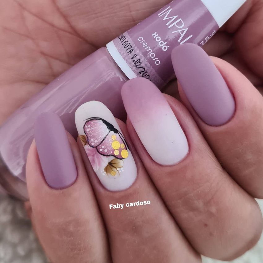 unhas compridas redondas decoradas