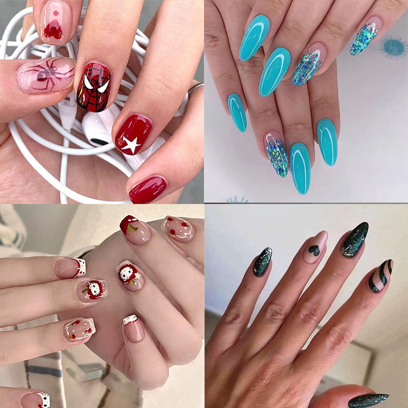unhas curtas redondas decoradas