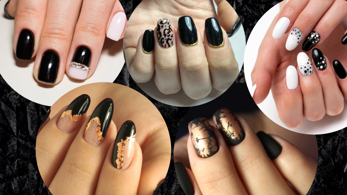 unhas em gel preta