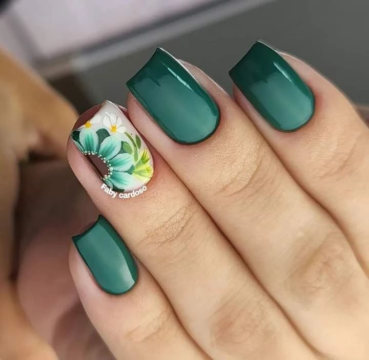 como fazer unhas em gel verde