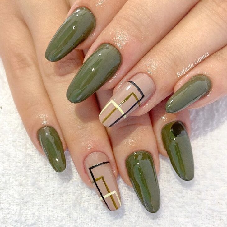 unhas em gel verde ousadas