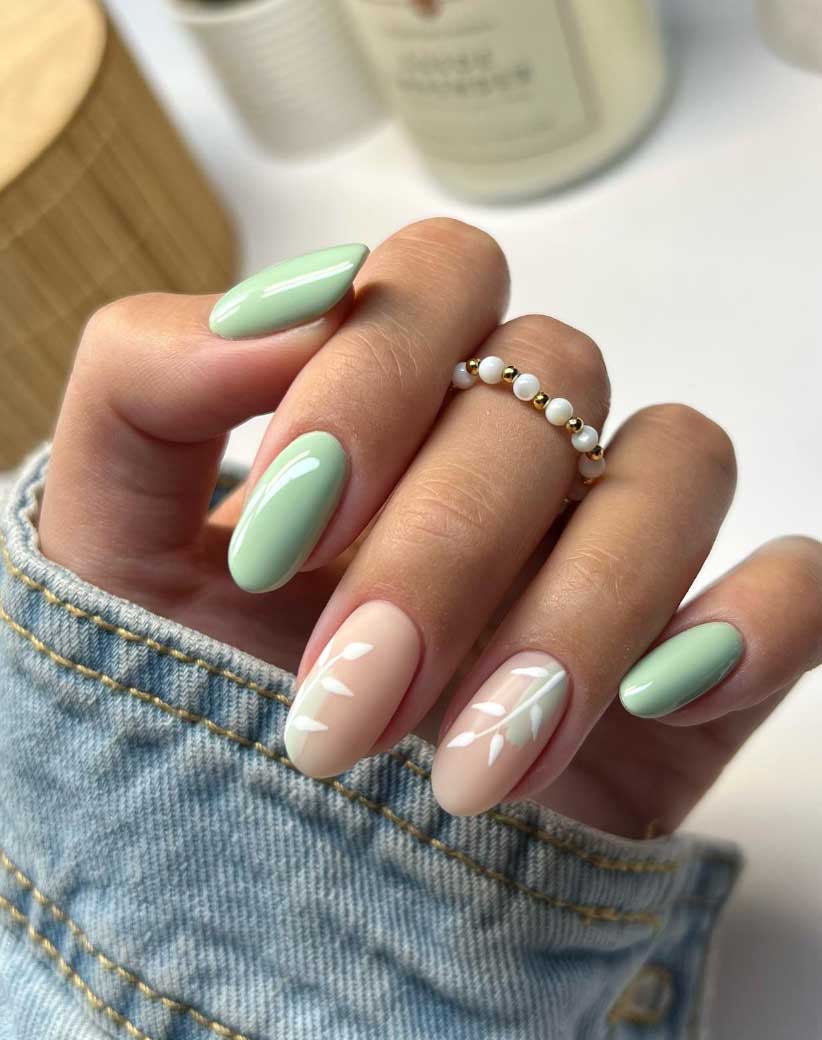 tendências unhas em gel verde