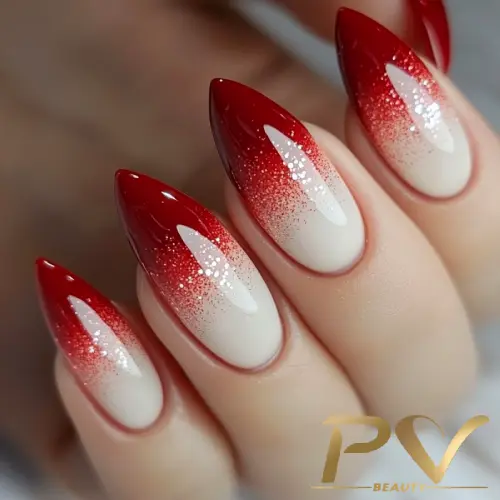 unhas em gel vermelho