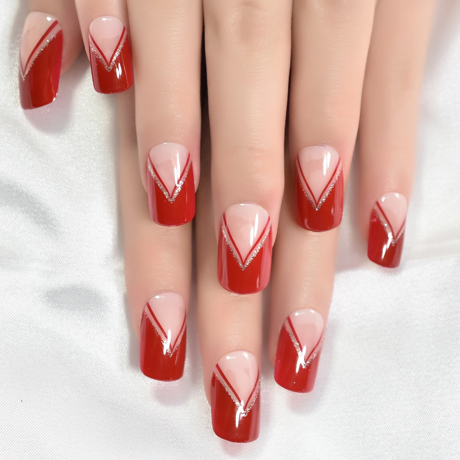 ideias de unhas em gel vermelho para festas